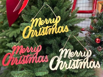 Chữ Merry Christmas 35x14cm [Bằng gỗ - Nhiều màu] CHUGO-18